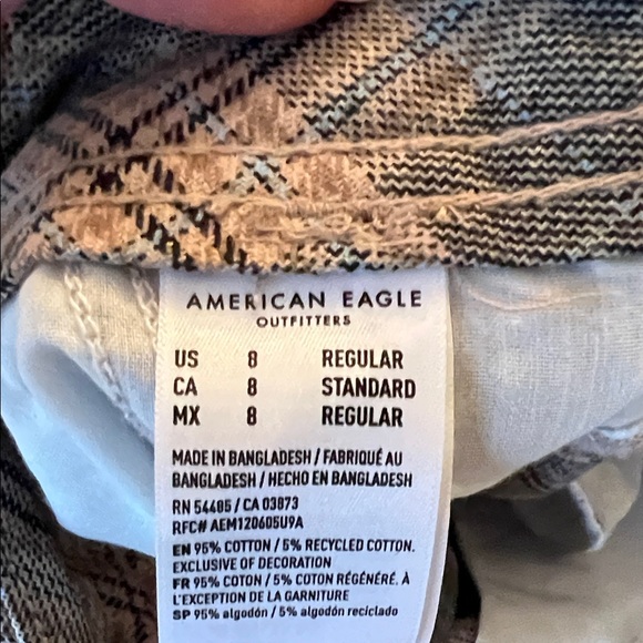 American Eagle Outfitters Plaid Super High Rise Baggy Wide Leg Pants - Picture 3 of 9